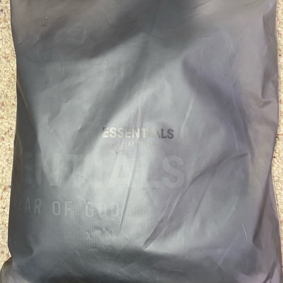 NWT ESSENTIALS FEAR OF GOD Off Black Waffle Knit Raglan Hoodie - Picture 6 of 7